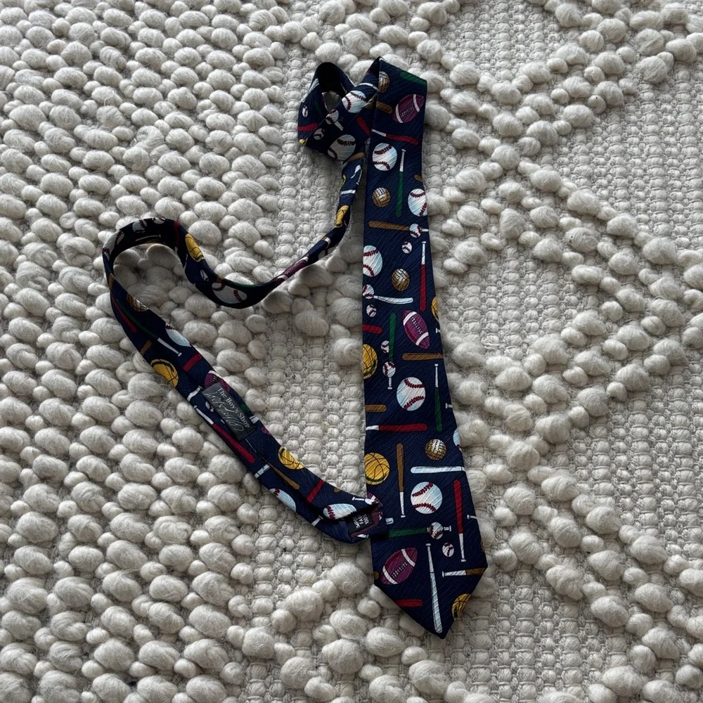 Kids Sports Themed Silk Necktie